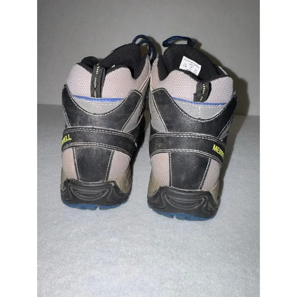 Merrell Boys Hilltop Ventilator Mid Waterproof Hiking Boots 6.5 Gray Blue